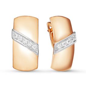 Золотые серьги КЮЗ Del'ta D125786 с фианитом D125786 фото