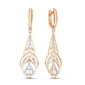 Золотые серьги КЮЗ Del'ta D125807 с фианитом D125807 фото