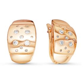 Золотые серьги КЮЗ Del'ta D125866 с фианитом D125866 фото