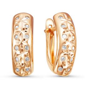 Золотые серьги КЮЗ Del'ta D125867 с фианитом D125867 фото