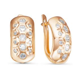 Золотые серьги КЮЗ Del'ta D125877 с фианитом D125877 фото