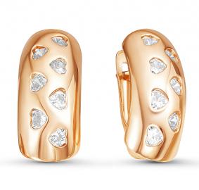 Золотые серьги КЮЗ Del'ta D125879 с фианитом D125879 фото
