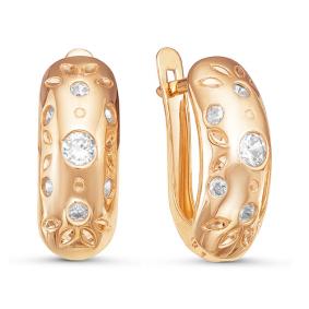 Золотые серьги КЮЗ Del'ta D125881 с фианитом D125881 фото