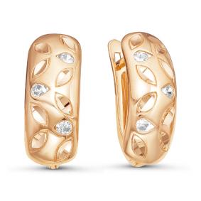 Золотые серьги КЮЗ Del'ta D125882 с фианитом D125882 фото