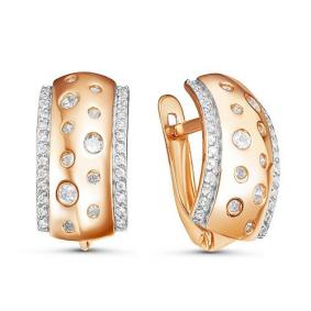 Золотые серьги КЮЗ Del'ta D125887 с фианитом D125887 фото