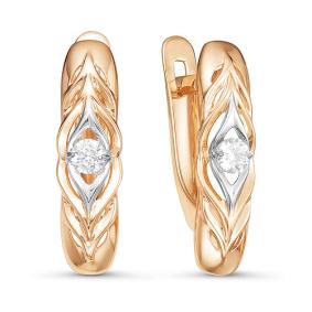 Золотые серьги КЮЗ Del'ta D125958 с фианитом D125958 фото