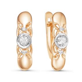 Золотые серьги КЮЗ Del'ta D125959 с фианитом D125959 фото