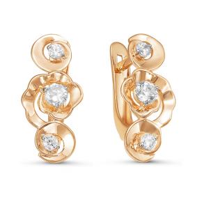 Золотые серьги КЮЗ Del'ta D125961 с фианитом D125961 фото