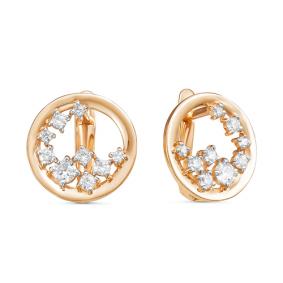 Золотые серьги КЮЗ Del'ta D125967 с фианитом D125967 фото