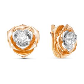 Золотые серьги КЮЗ Del'ta D125972 с фианитом D125972 фото