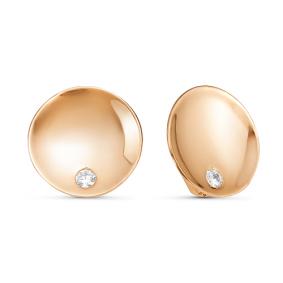 Золотые серьги КЮЗ Del'ta D125983 с фианитом D125983 фото