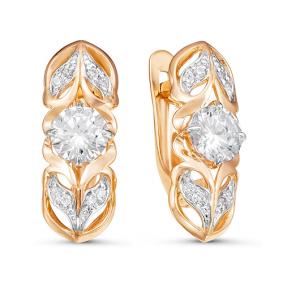 Золотые серьги КЮЗ Del'ta D125992 с фианитом D125992 фото