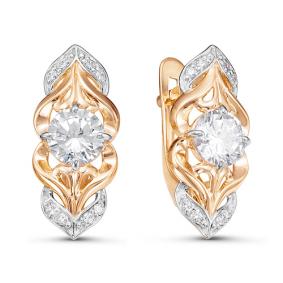 Золотые серьги КЮЗ Del'ta D125993 с фианитом D125993 фото