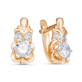 Золотые серьги КЮЗ Del'ta D125997 с фианитом D125997 фото