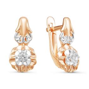 Золотые серьги КЮЗ Del'ta D126000 с фианитом D126000 фото