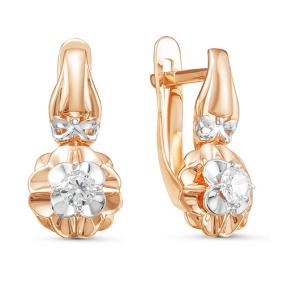 Золотые серьги КЮЗ Del'ta D126002 с фианитом D126002 фото