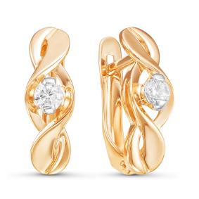 Золотые серьги КЮЗ Del'ta D126102 с фианитом D126102 фото