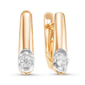 Золотые серьги КЮЗ Del'ta D126112 с фианитом D126112 фото