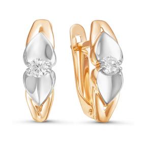 Золотые серьги КЮЗ Del'ta D126120 с фианитом D126120 фото