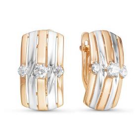 Золотые серьги КЮЗ Del'ta D126134 с фианитом D126134 фото