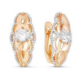 Золотые серьги КЮЗ Del'ta D126151 с фианитом D126151 фото