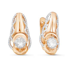 Золотые серьги КЮЗ Del'ta D126153 с фианитом D126153 фото