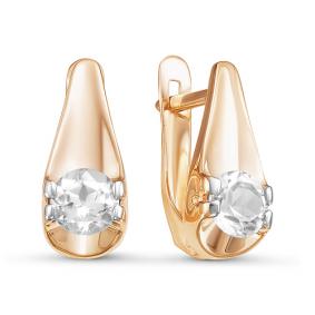 Золотые серьги КЮЗ Del'ta D126156 с фианитом D126156 фото