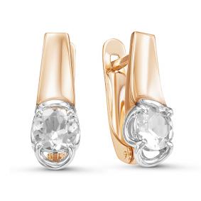 Золотые серьги КЮЗ Del'ta D126163 с фианитом D126163 фото