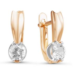 Золотые серьги КЮЗ Del'ta D126178 с фианитом D126178 фото