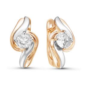 Золотые серьги КЮЗ Del'ta D126179 с фианитом D126179 фото