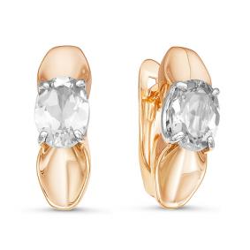 Золотые серьги КЮЗ Del'ta D126180 с фианитом D126180 фото