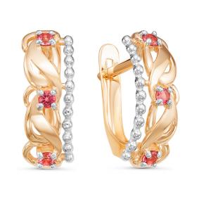 Золотые серьги КЮЗ Del'ta D126184 с фианитом D126184 фото