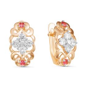 Золотые серьги КЮЗ Del'ta D126187 с фианитом D126187 фото