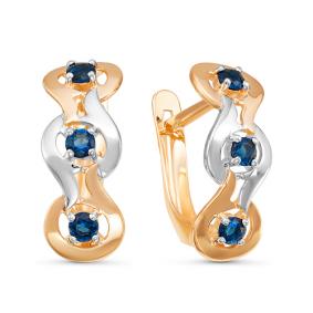 Золотые серьги КЮЗ Del'ta D126190 с фианитом D126190 фото