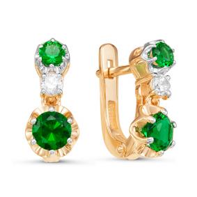 Золотые серьги КЮЗ Del'ta D126212 с фианитом D126212 фото