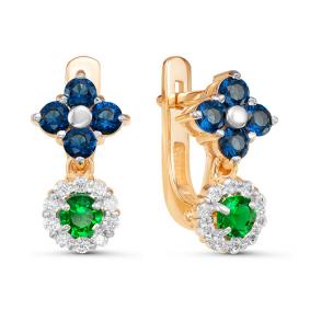 Золотые серьги КЮЗ Del'ta D126232 с фианитом D126232 фото