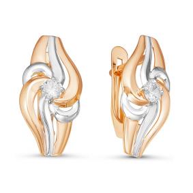 Золотые серьги КЮЗ Del'ta D126239 с фианитом D126239 фото