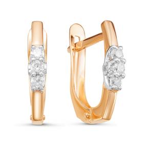 Золотые серьги КЮЗ Del'ta D126241 с фианитом D126241 фото