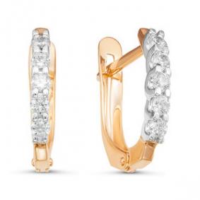 Золотые серьги КЮЗ Del'ta D126244 с фианитом D126244 фото