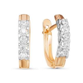 Золотые серьги КЮЗ Del'ta D126245 с фианитом D126245 фото