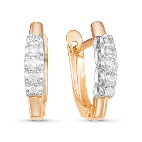 Золотые серьги КЮЗ Del'ta D126247 с фианитом D126247 фото