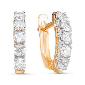 Золотые серьги КЮЗ Del'ta D126259 с фианитом D126259 фото