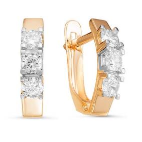 Золотые серьги КЮЗ Del'ta D126270 с фианитом D126270 фото