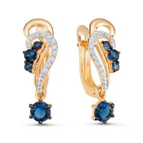 Золотые серьги КЮЗ Del'ta D126282 с фианитом D126282 фото