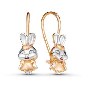 Золотые серьги КЮЗ Del'ta D126288 с фианитом D126288 фото