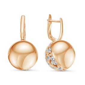 Золотые серьги КЮЗ Del'ta D126308 с фианитом D126308 фото