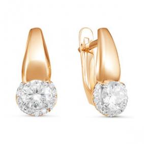 Золотые серьги КЮЗ Del'ta D126350 с фианитом D126350 фото