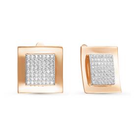 Золотые серьги КЮЗ Del'ta D126390 с фианитом D126390 фото