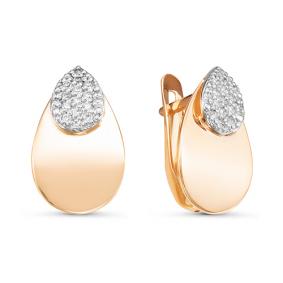 Золотые серьги КЮЗ Del'ta D126393 с фианитом D126393 фото