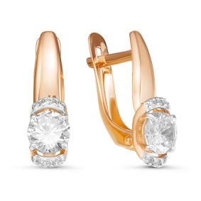 Золотые серьги КЮЗ Del'ta D126397 с фианитом D126397 фото